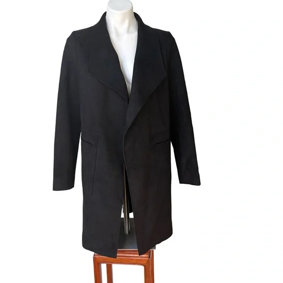 MOD Long Sleeve Open Front Faux Suede Coatigan, Sz M - Picture 6 of 14